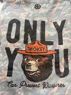 Smokey Bear Graphic Kids Short-Sleeve Tee - Camo Green